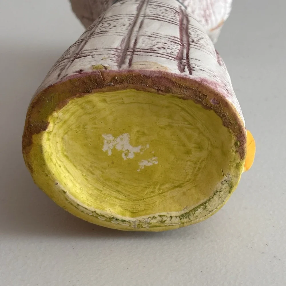 Painted Retro Ceramic Duck Swan Flower Vase Country Core 90s Art Cottagecore